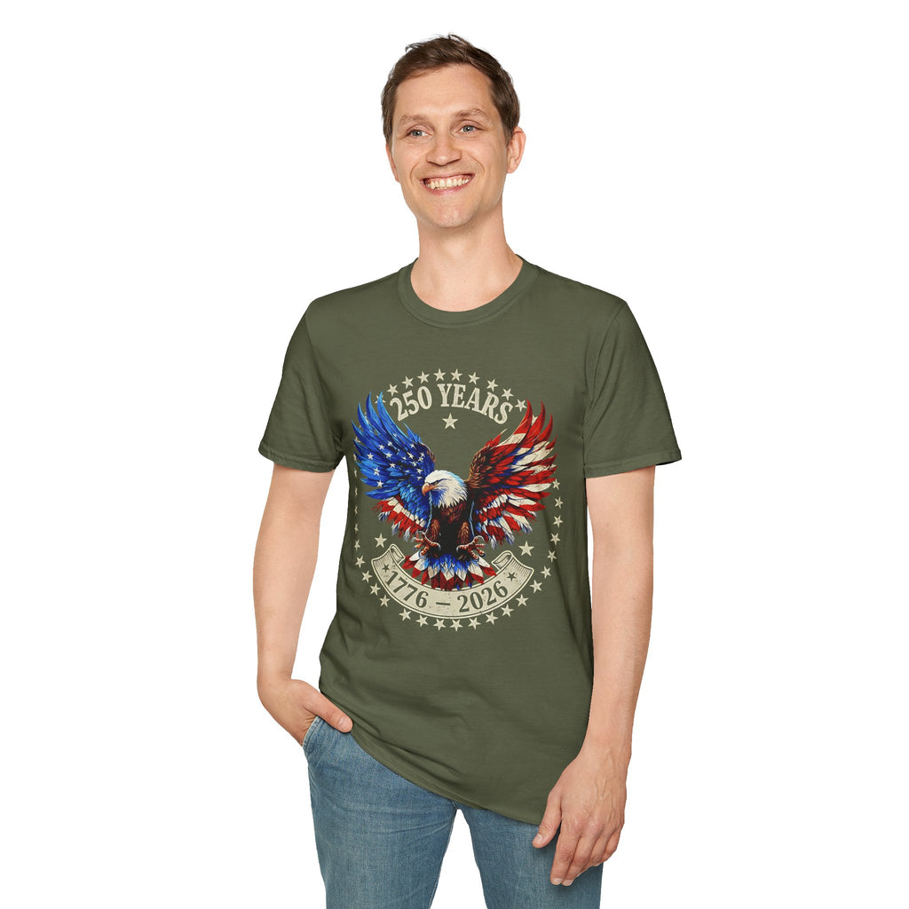 Patriotic Eagle T-Shirt — 250 Years USA Anniversary Graphic Tee