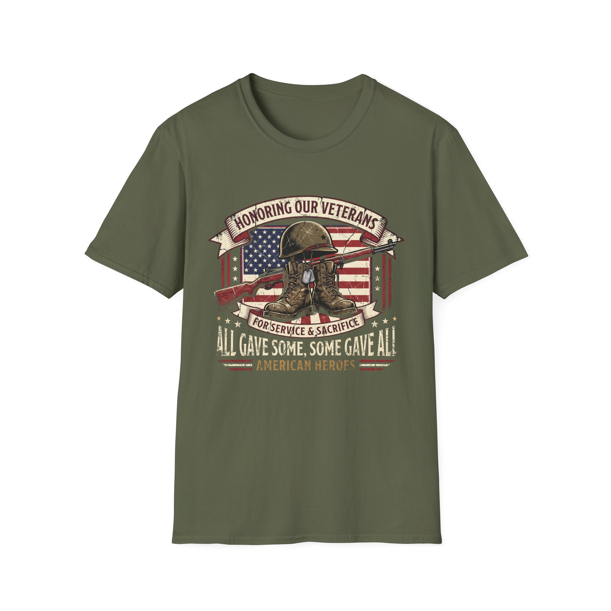Veterans Tribute T-Shirt — "Honoring Our Veterans: For Service & Sacrifice"