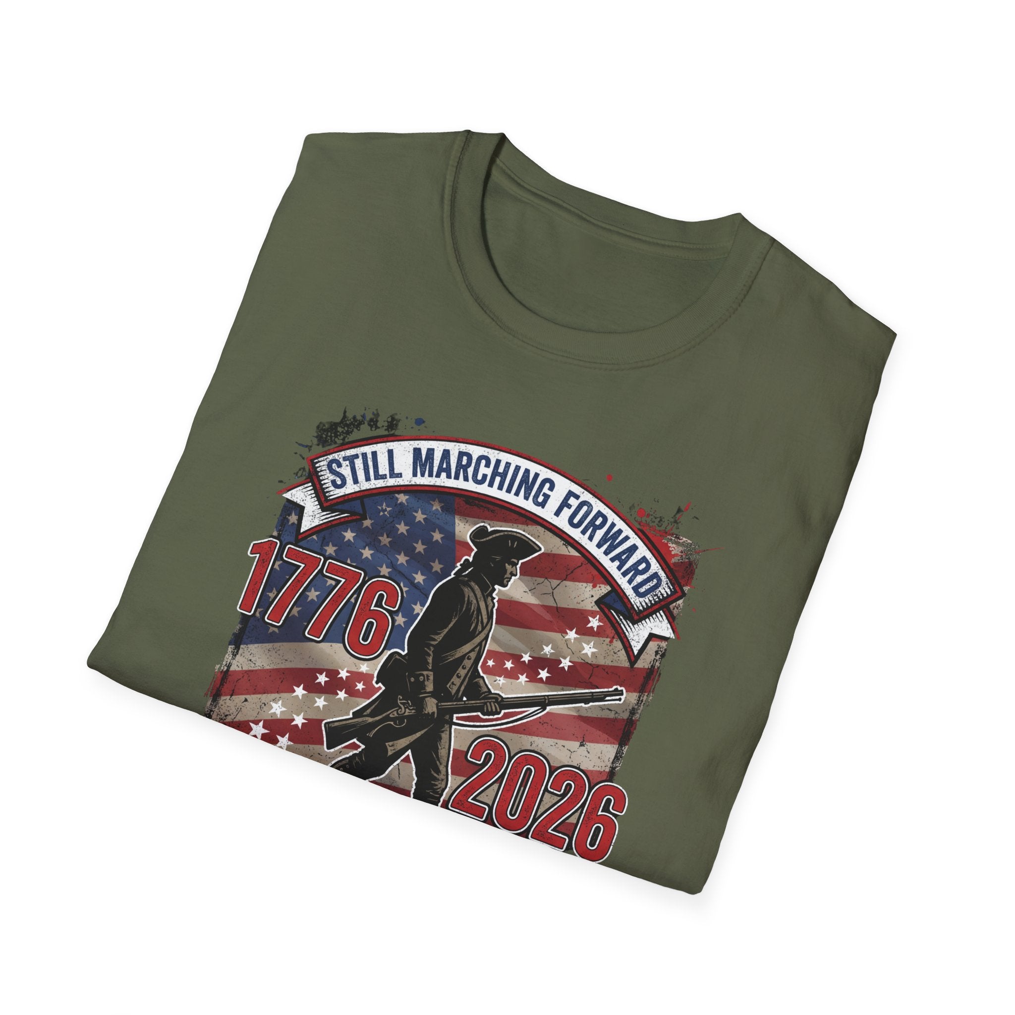 1776–2026 Patriotic T-Shirt — "Still Marching Forward" 250 Years Strong