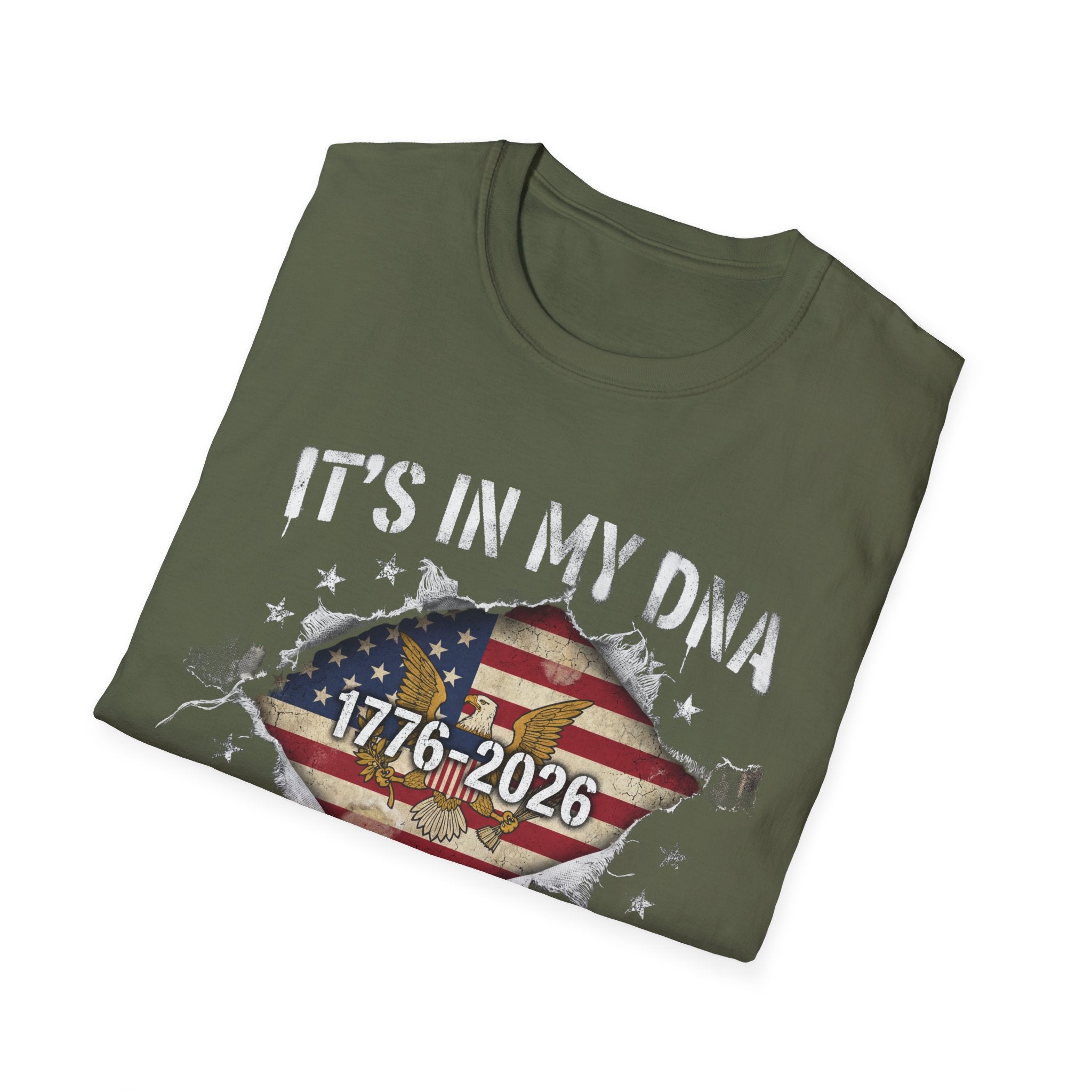 1776–2026 Patriotic T-Shirt — "It’s In My DNA: 250 Years Deep"