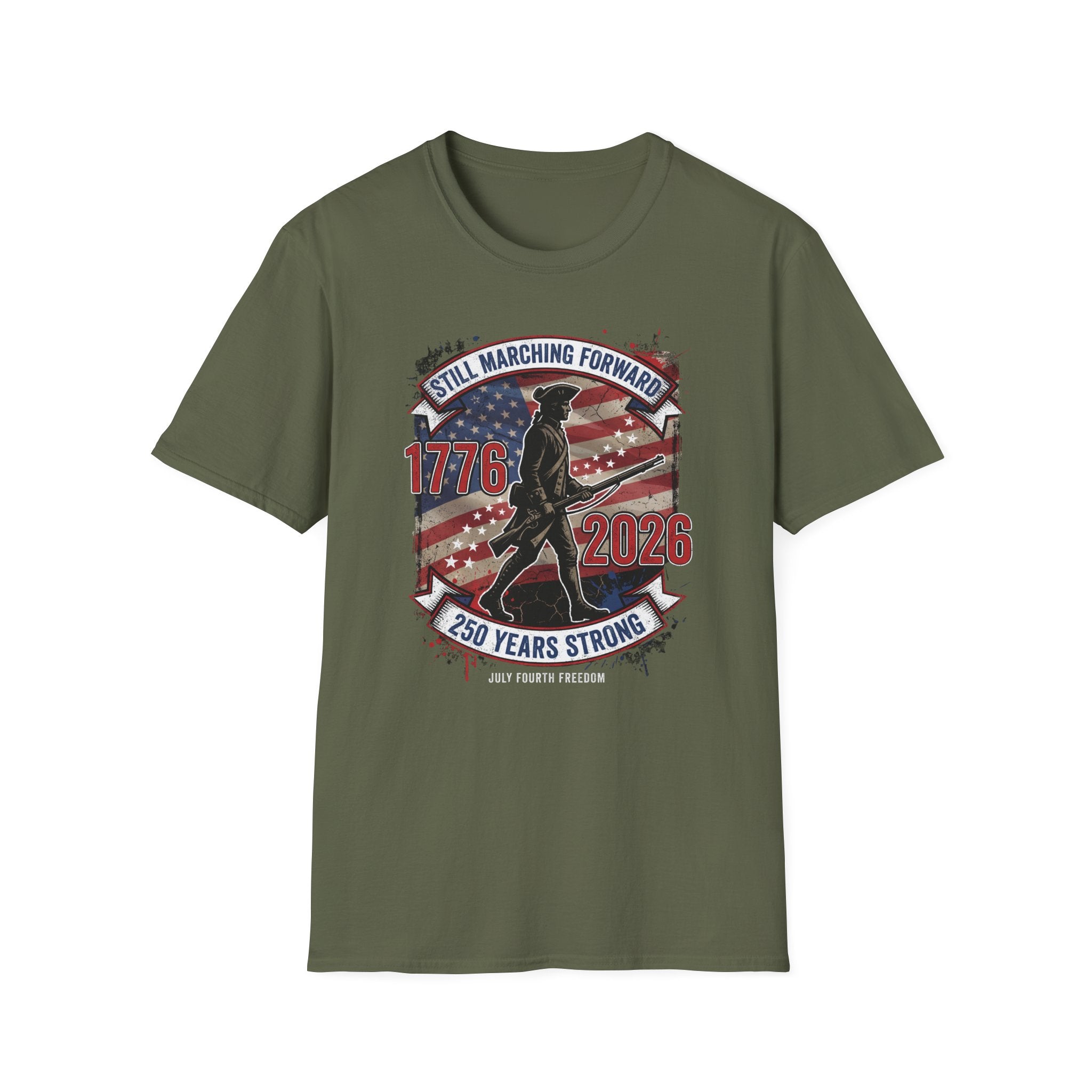 1776–2026 Patriotic T-Shirt — "Still Marching Forward" 250 Years Strong