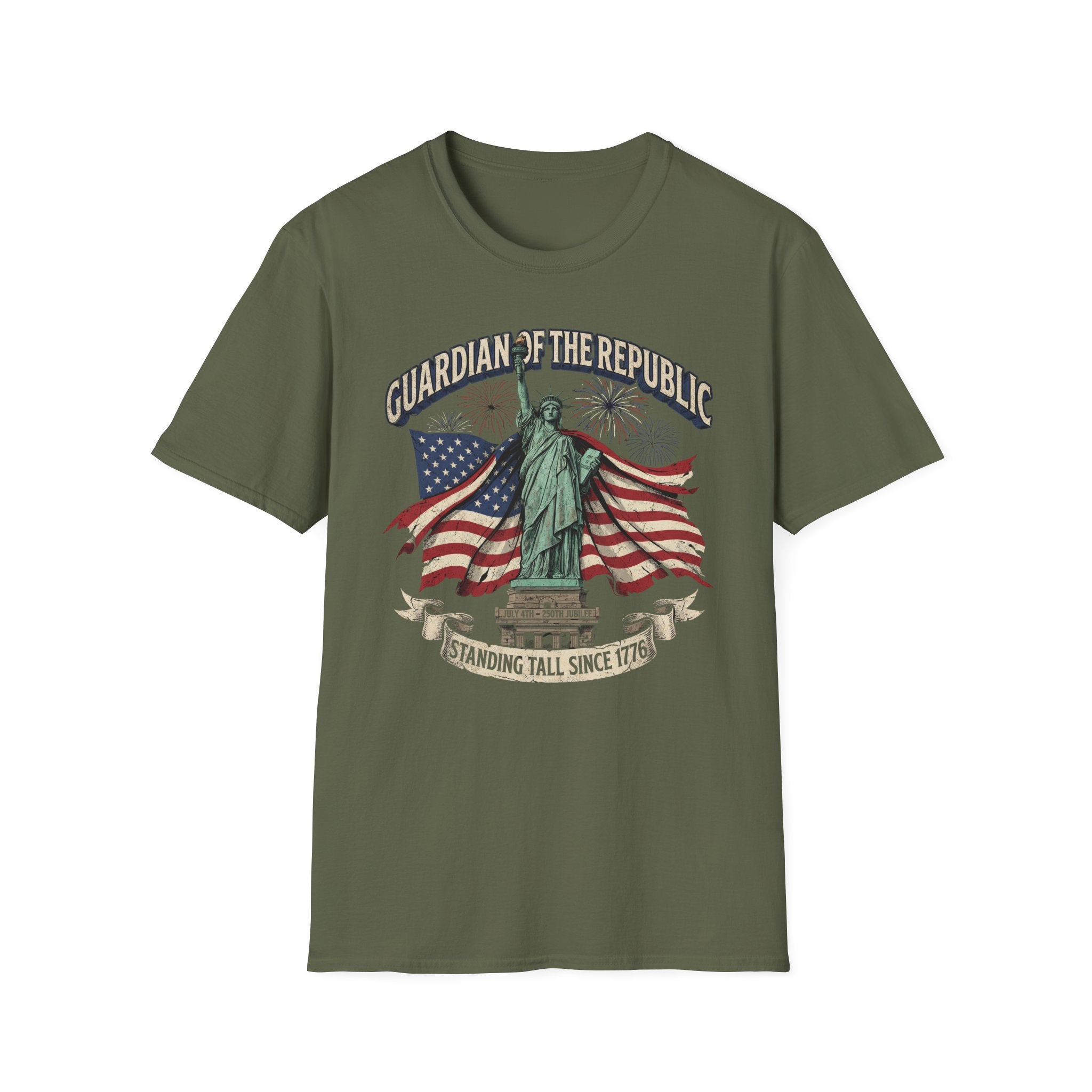 Statue of Liberty 'Guardian of the Republic' T-Shirt - American Flag Patriotic Tee
