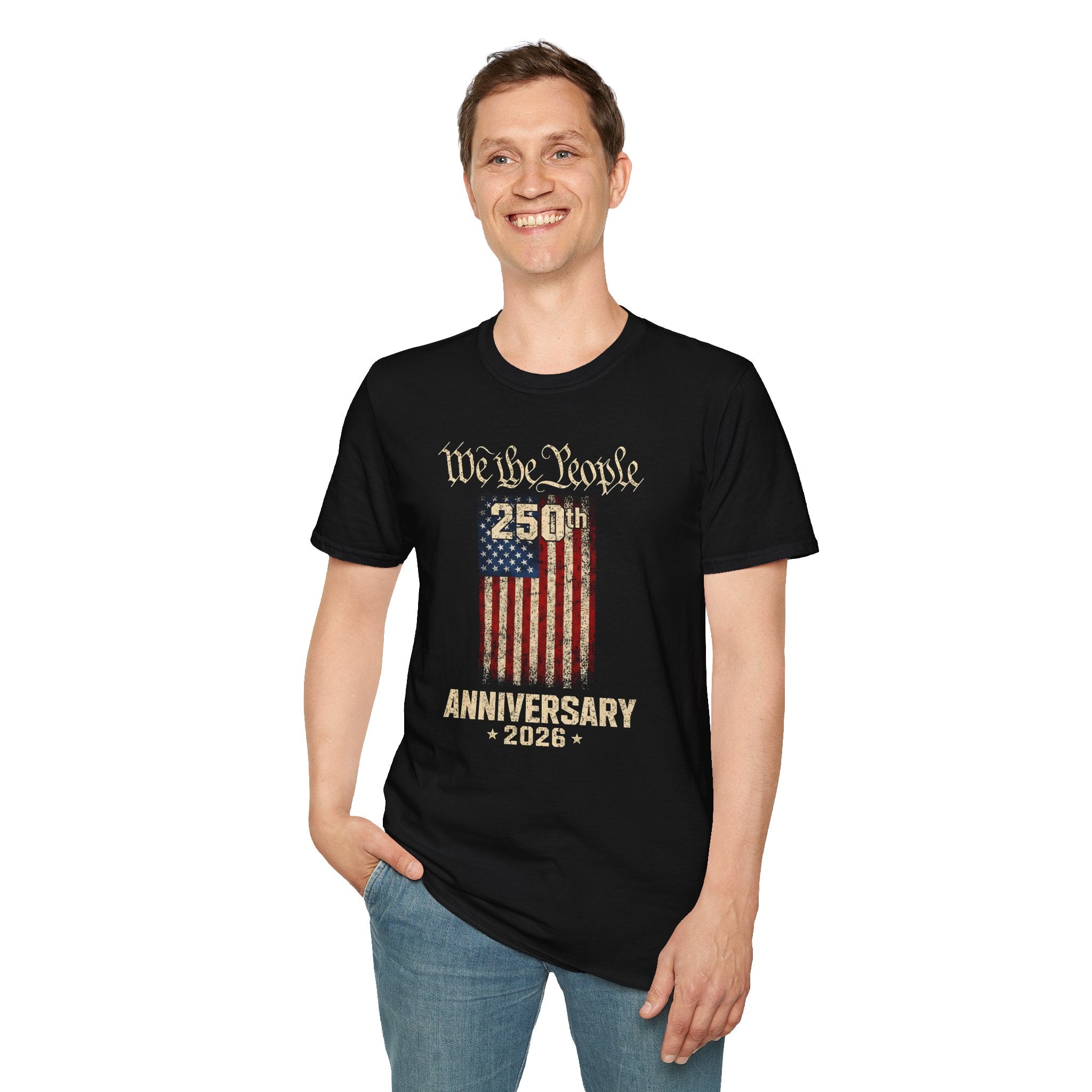 250th Anniversary American Flag T-Shirt — "We the People" Celebration Tee
