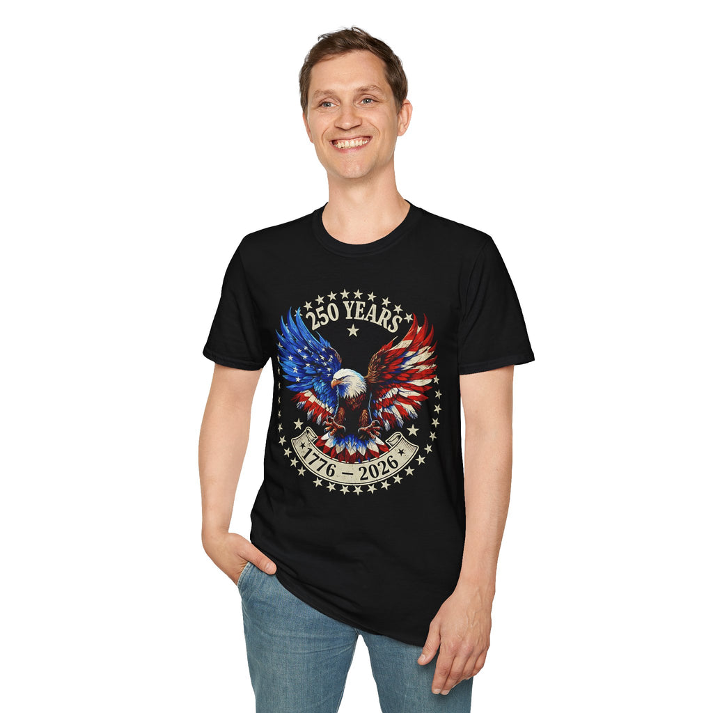 Patriotic Eagle T-Shirt — 250 Years USA Anniversary Graphic Tee