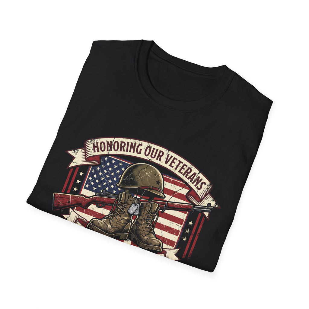 Veterans Tribute T-Shirt — "Honoring Our Veterans: For Service & Sacrifice"