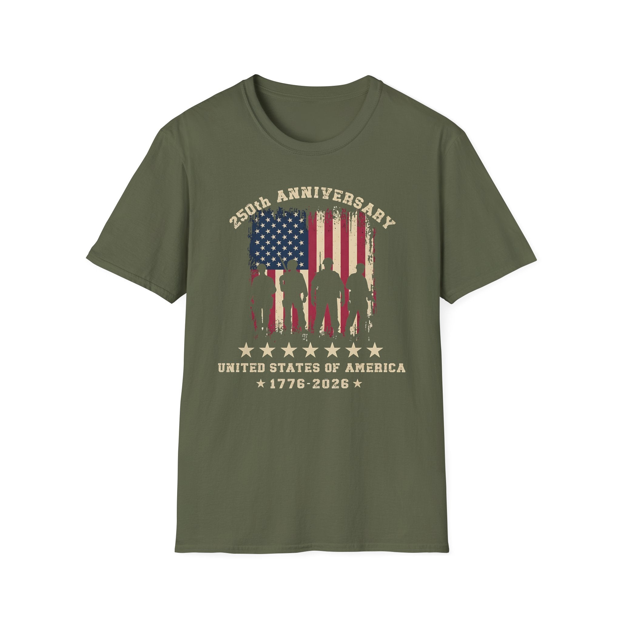250th Anniversary Veterans Flag T-Shirt – United States of America Military Tribute
