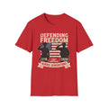 Defending Freedom T-Shirt — Patriotic Salute 1776–2026 American Flag Tee
