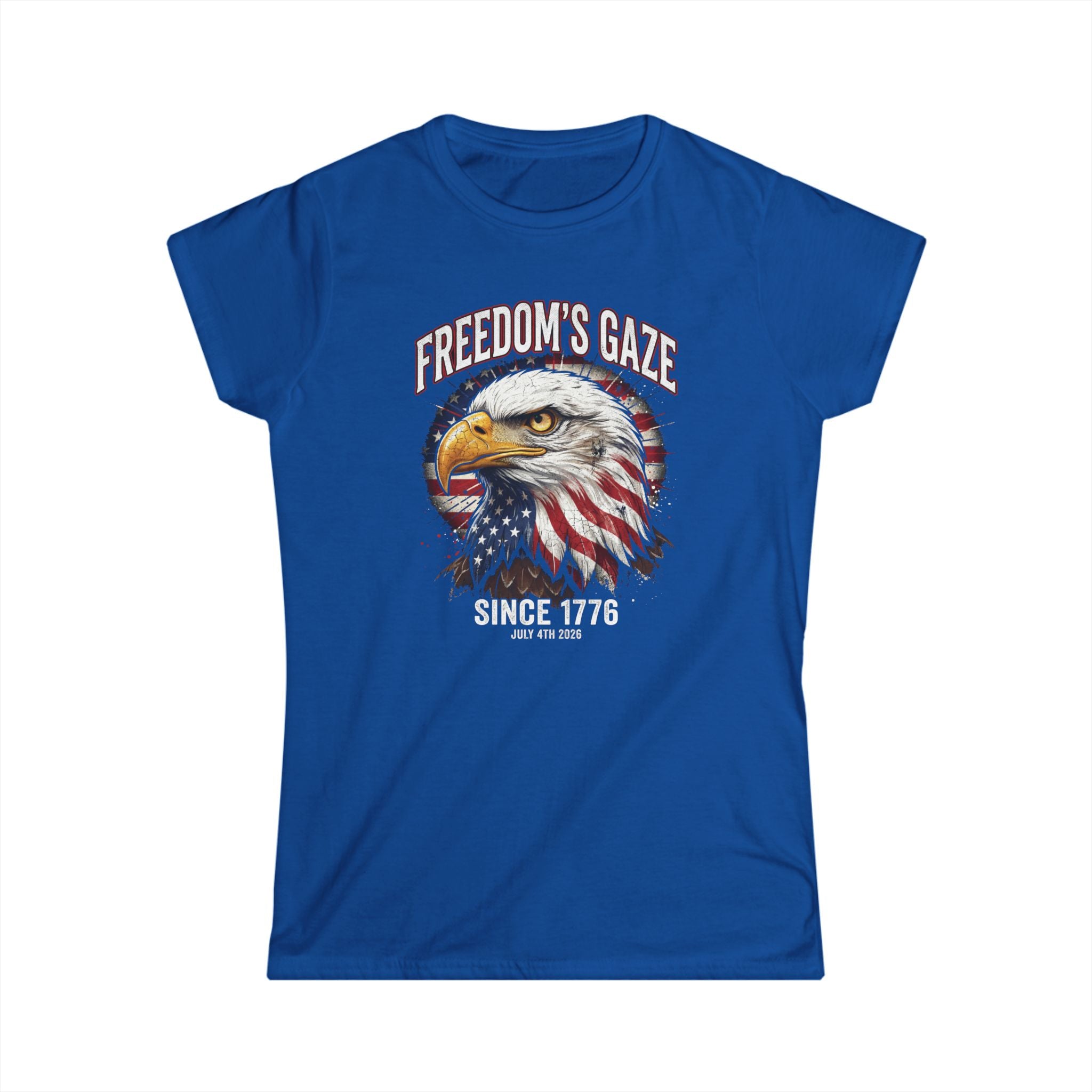 Freedom's Gaze Eagle Tee — Patriotic American Flag Bald Eagle T-Shirt (Since 1776)
