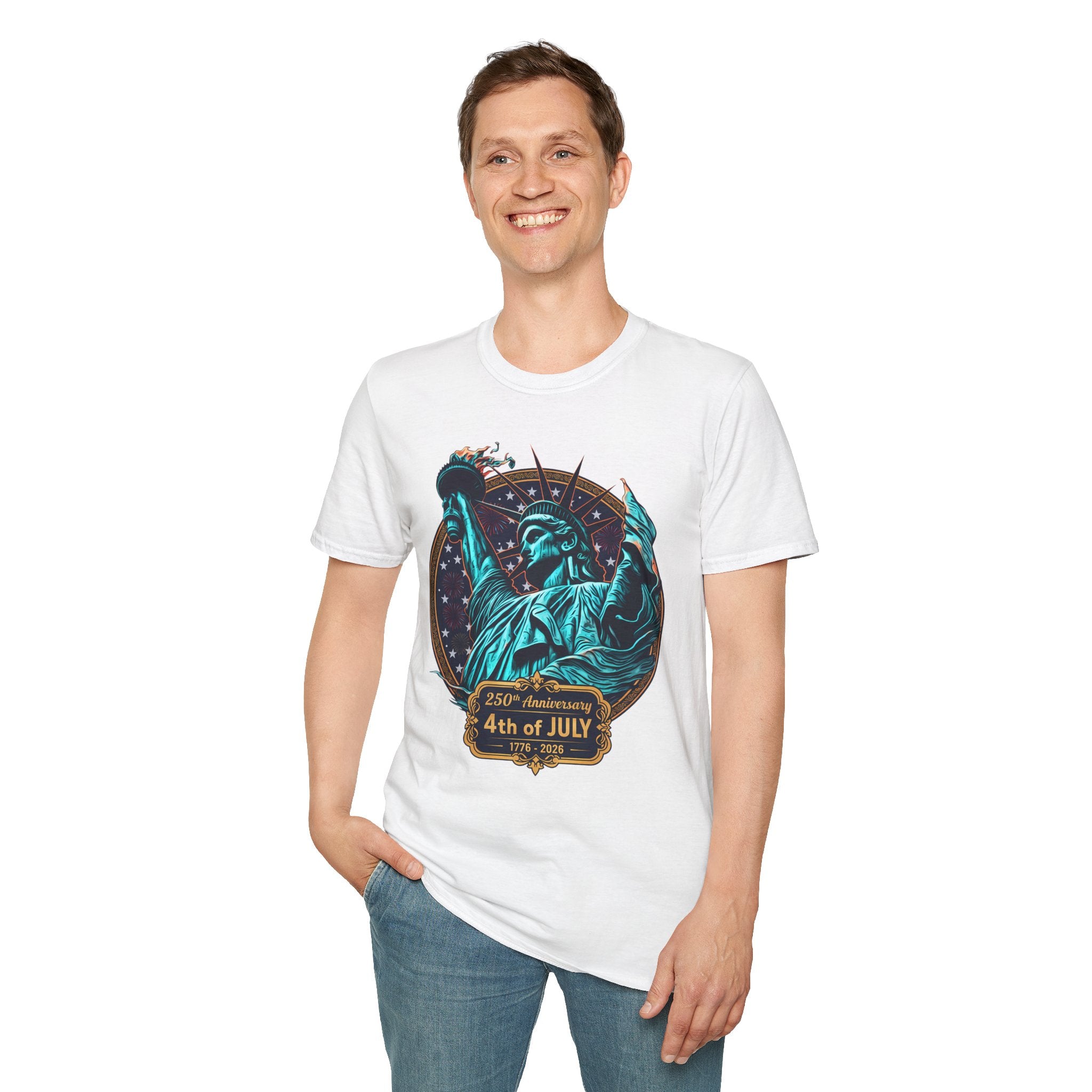 4th of July Statue of Liberty T-Shirt — 250th Anniversary Patriotic Tee