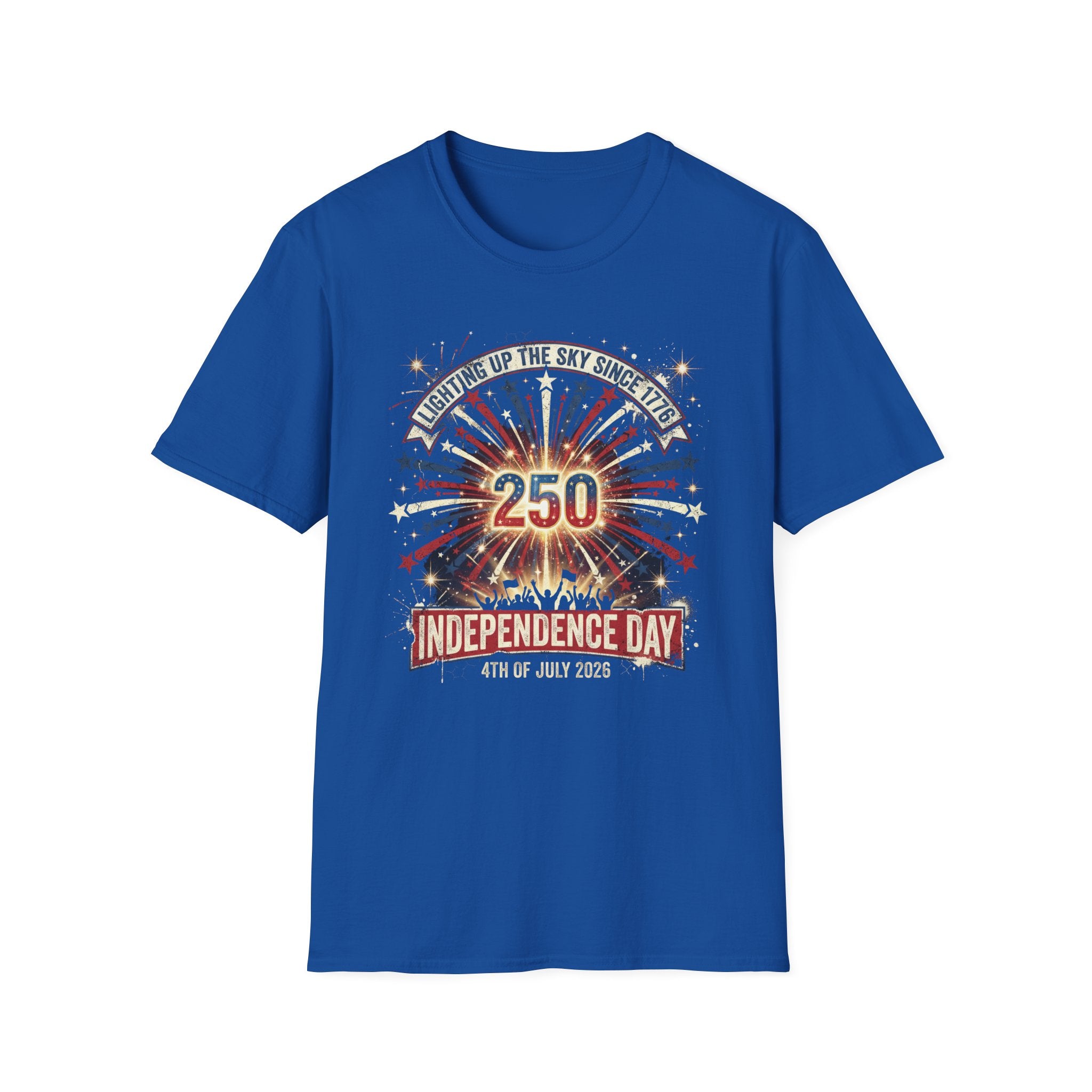 Independence Day 250th Celebration T-Shirt — "Lighting Up the Sky Since 1776" Patriotic Tee