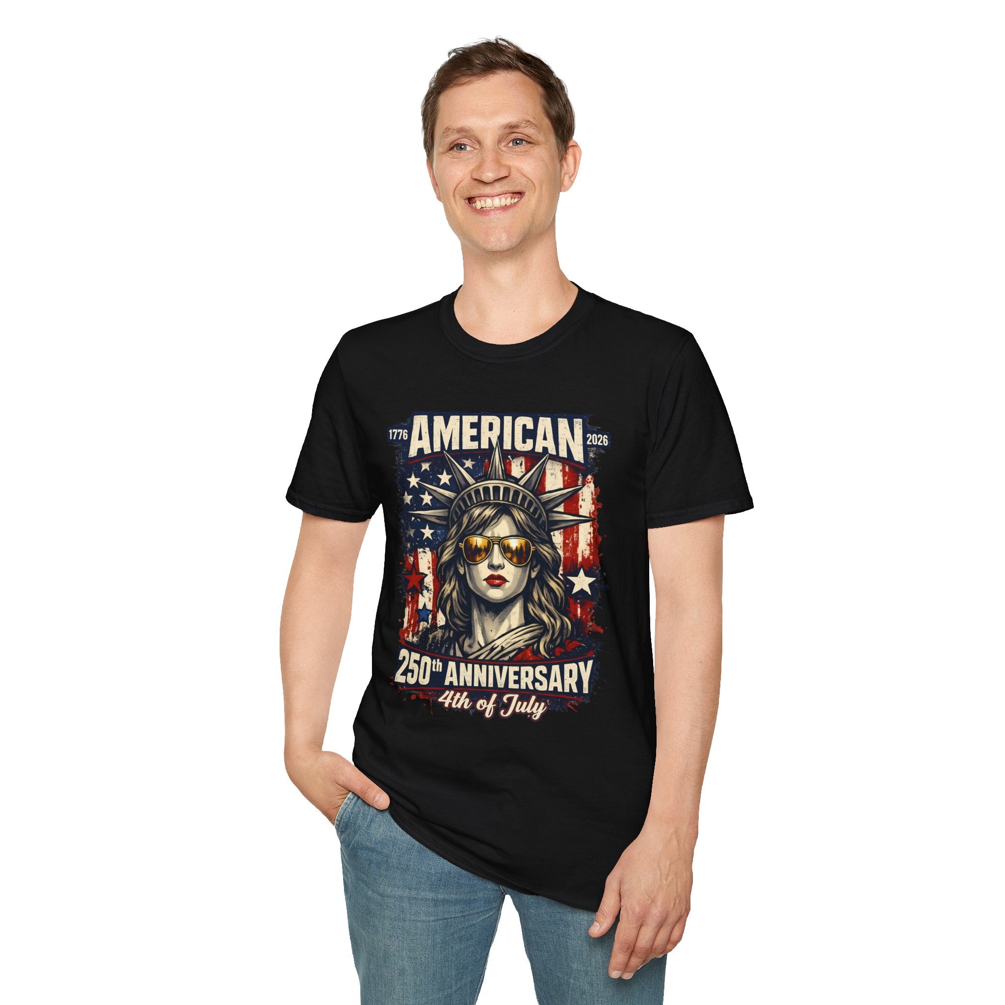 4th of July Statue of Liberty T-Shirt - 'American 250th Anniversary' Patriotic Tee