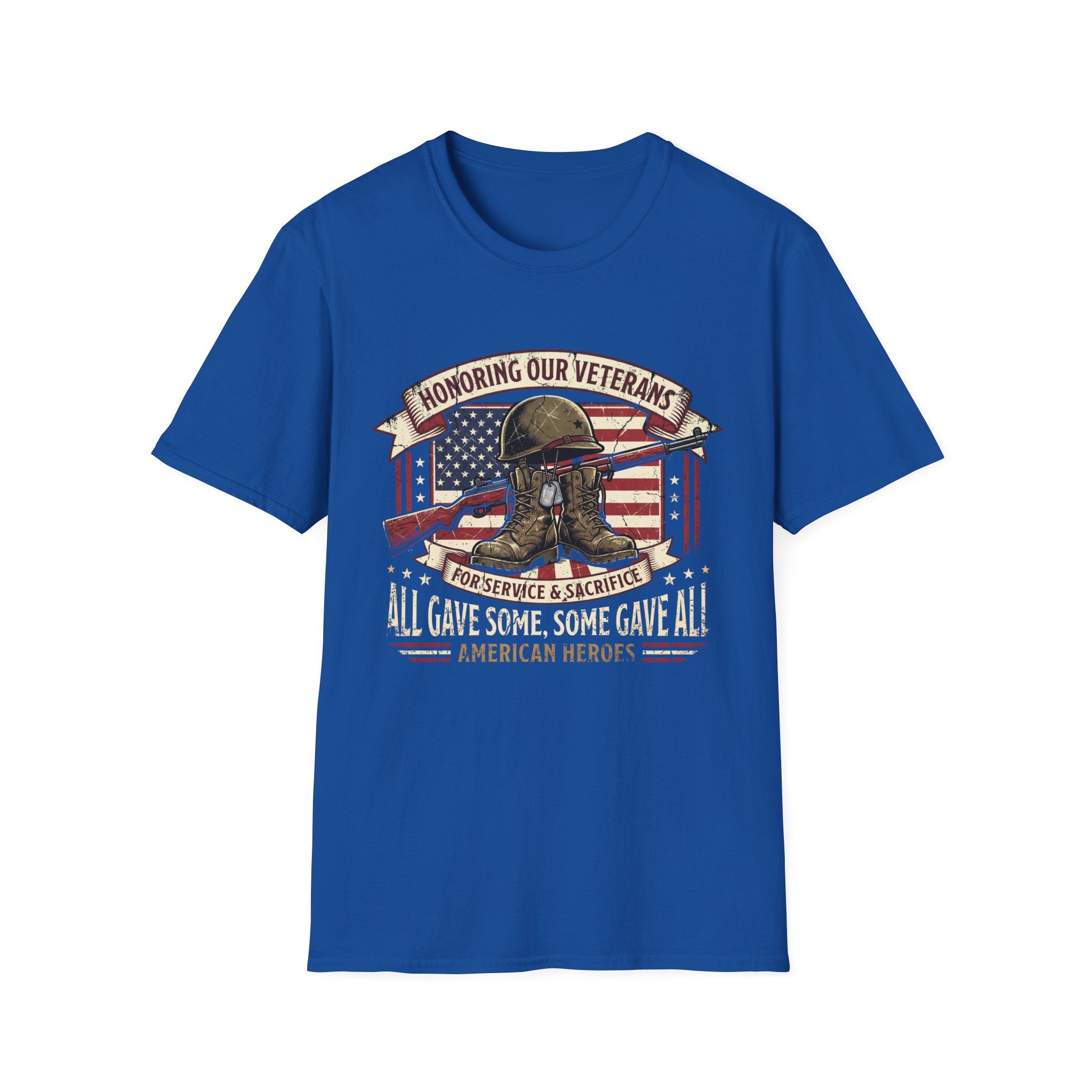 Veterans Tribute T-Shirt — "Honoring Our Veterans: For Service & Sacrifice"