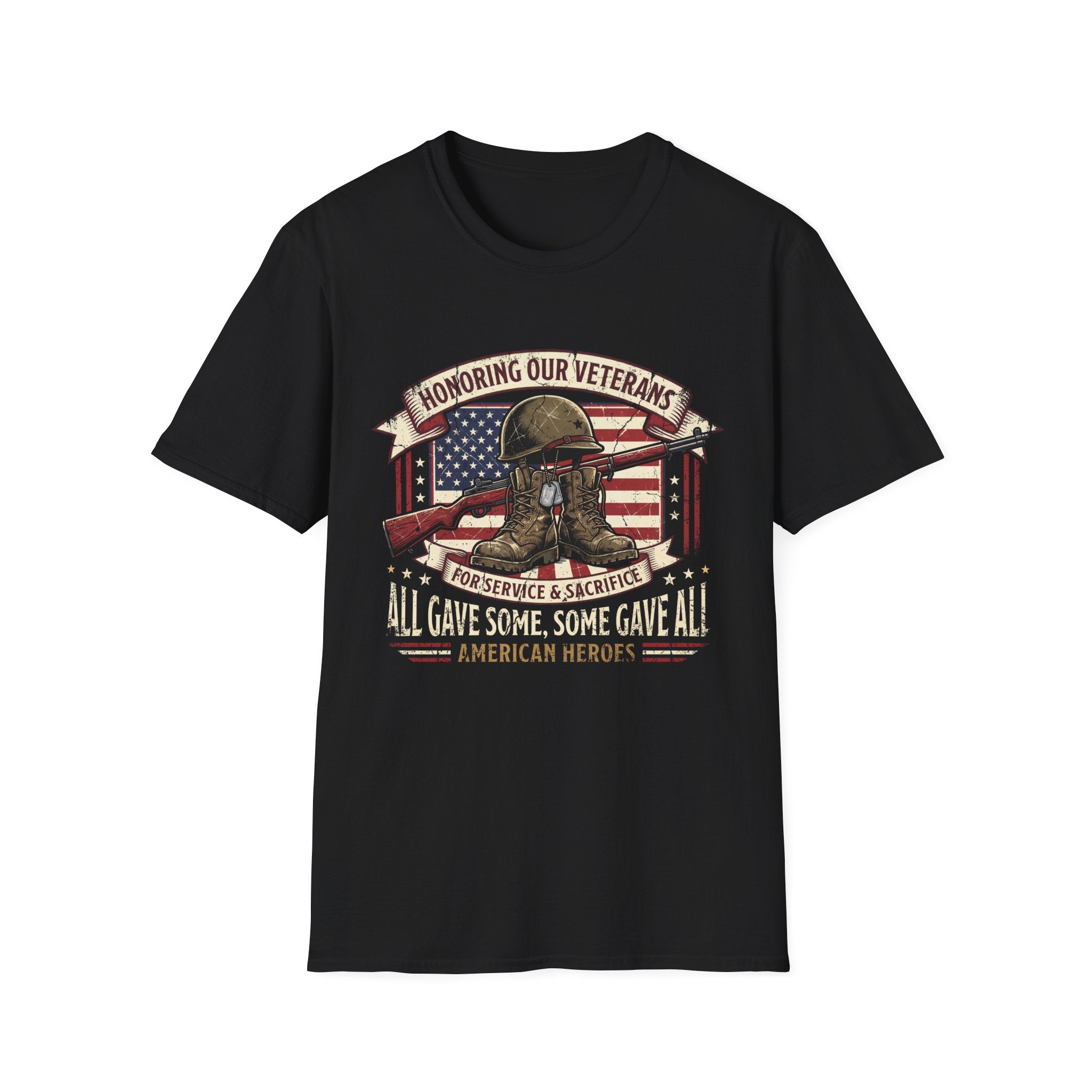 Veterans Tribute T-Shirt — "Honoring Our Veterans: For Service & Sacrifice"