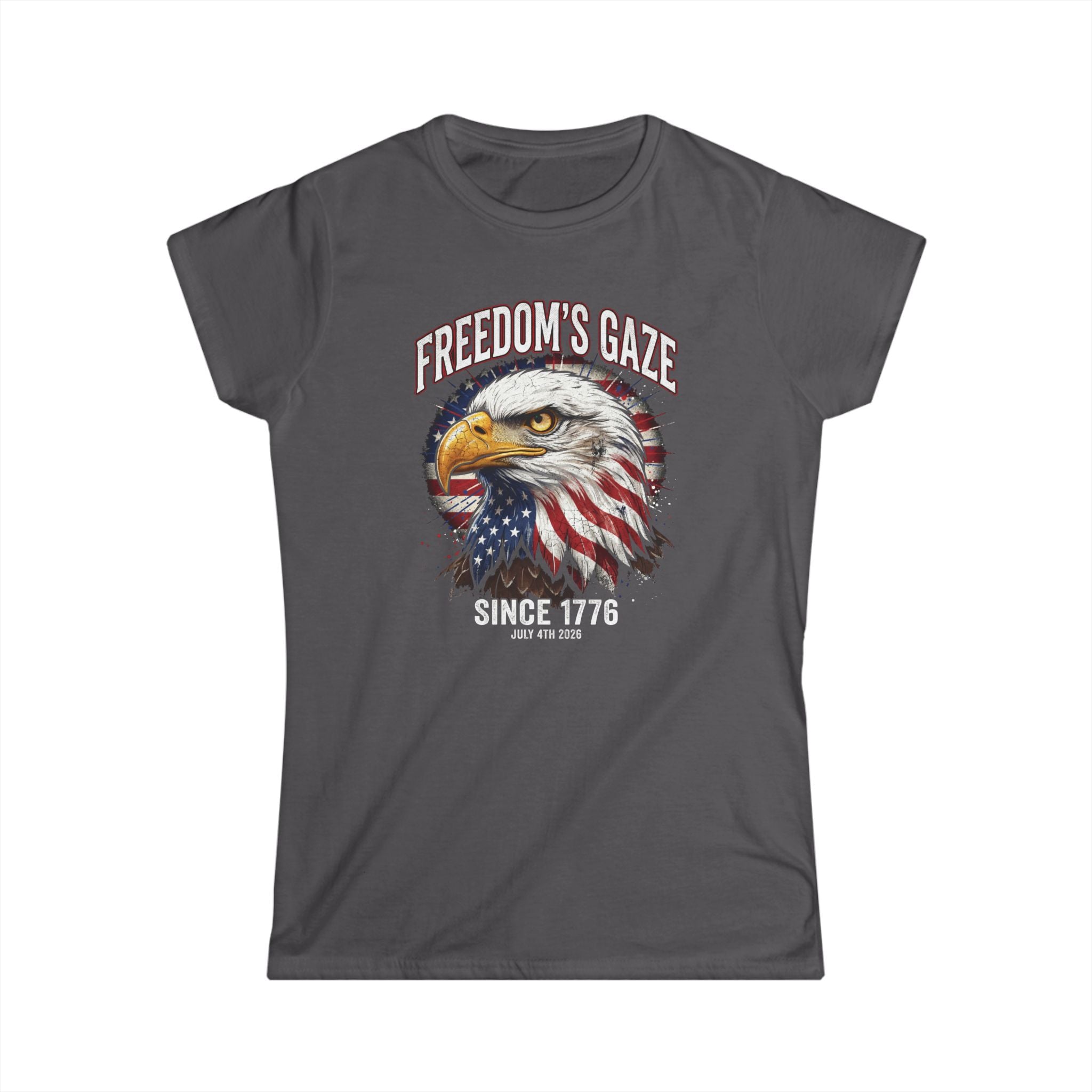 Freedom's Gaze Eagle Tee — Patriotic American Flag Bald Eagle T-Shirt (Since 1776)
