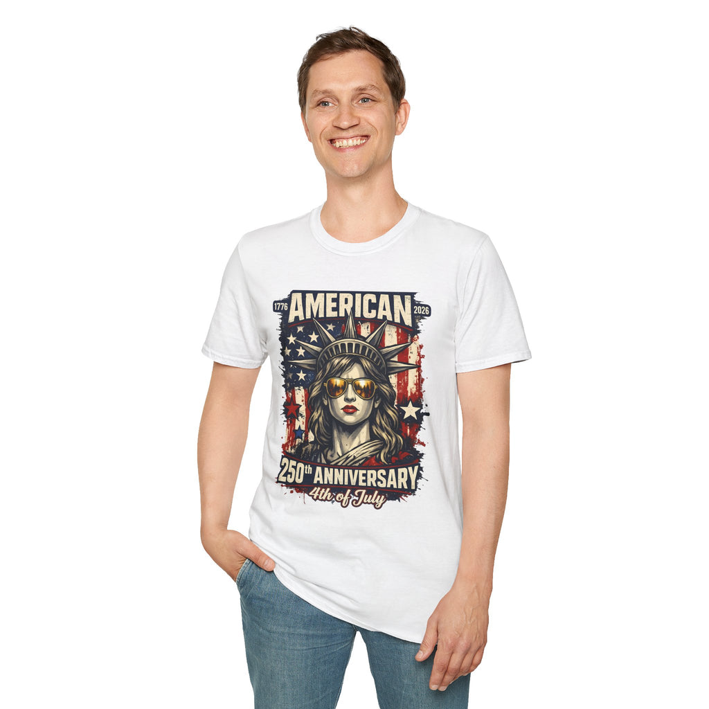 4th of July Statue of Liberty T-Shirt - 'American 250th Anniversary' Patriotic Tee