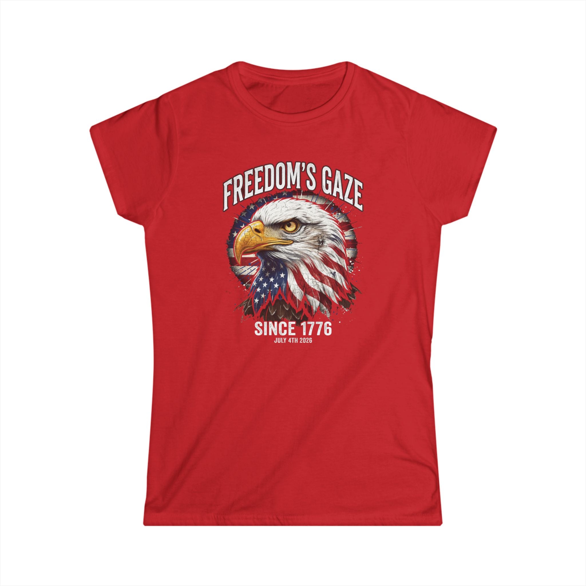 Freedom's Gaze Eagle Tee — Patriotic American Flag Bald Eagle T-Shirt (Since 1776)