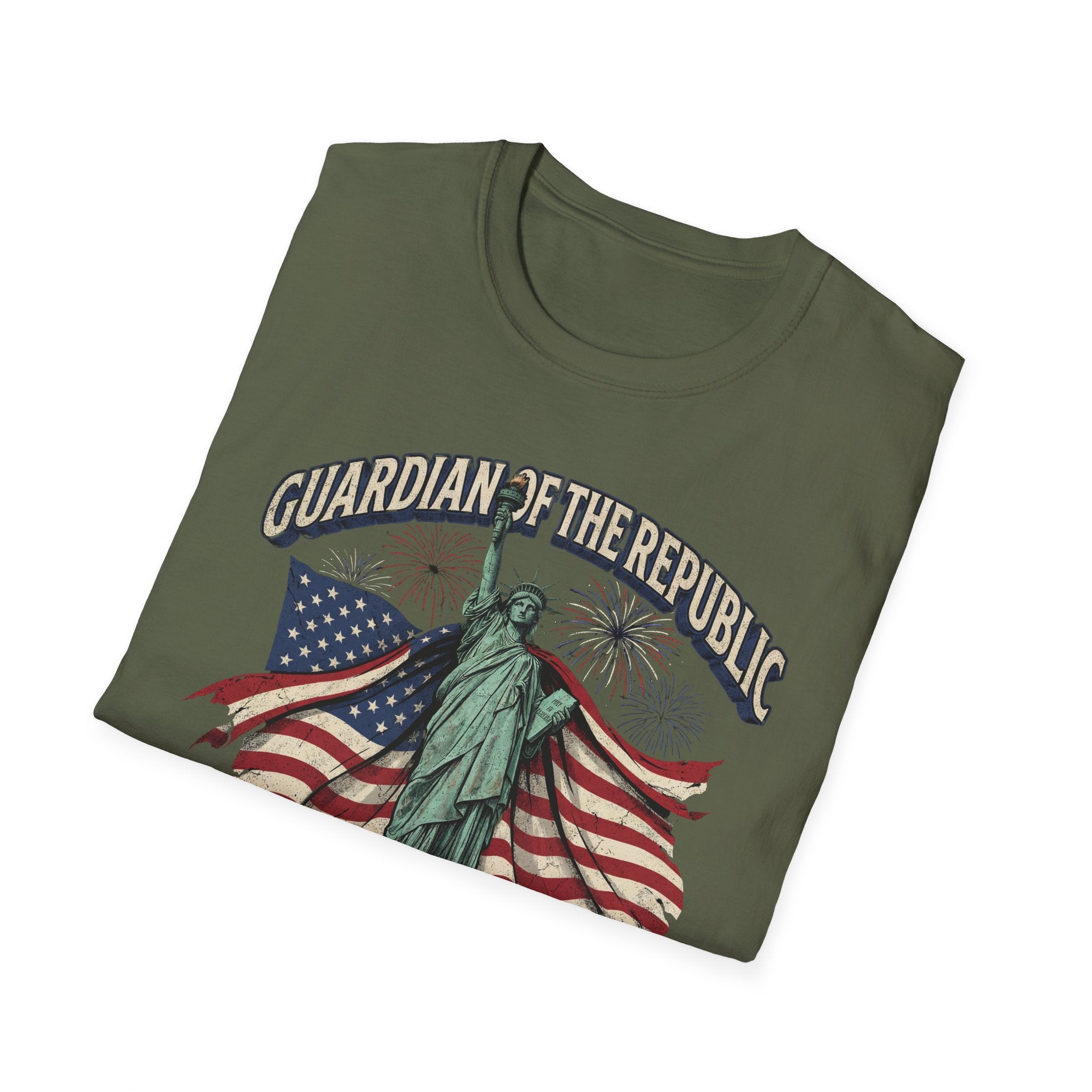 Statue of Liberty 'Guardian of the Republic' T-Shirt - American Flag Patriotic Tee