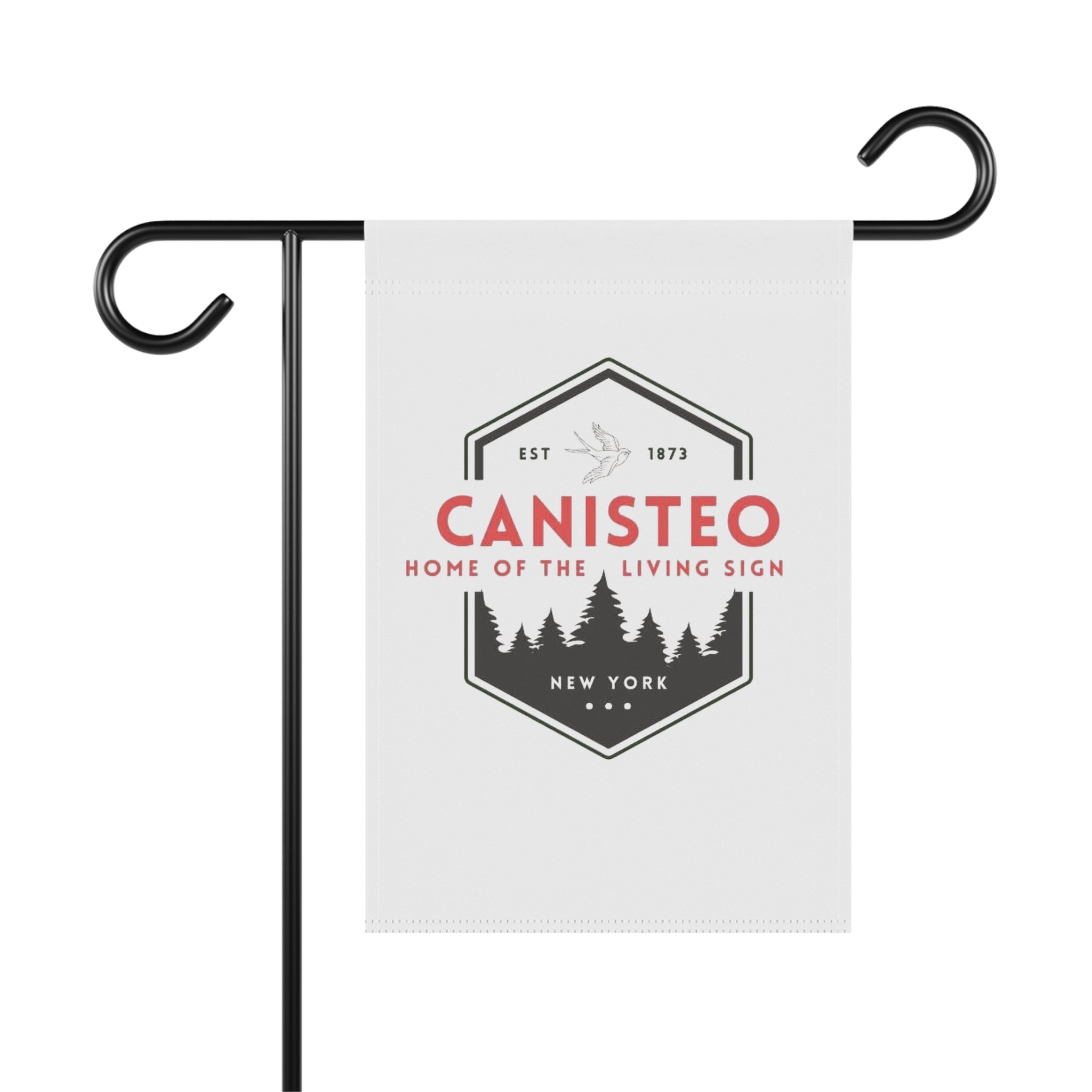 Canisteo Vintage Forest Garden Flag – Home of the Living Sign Decorative House Banner