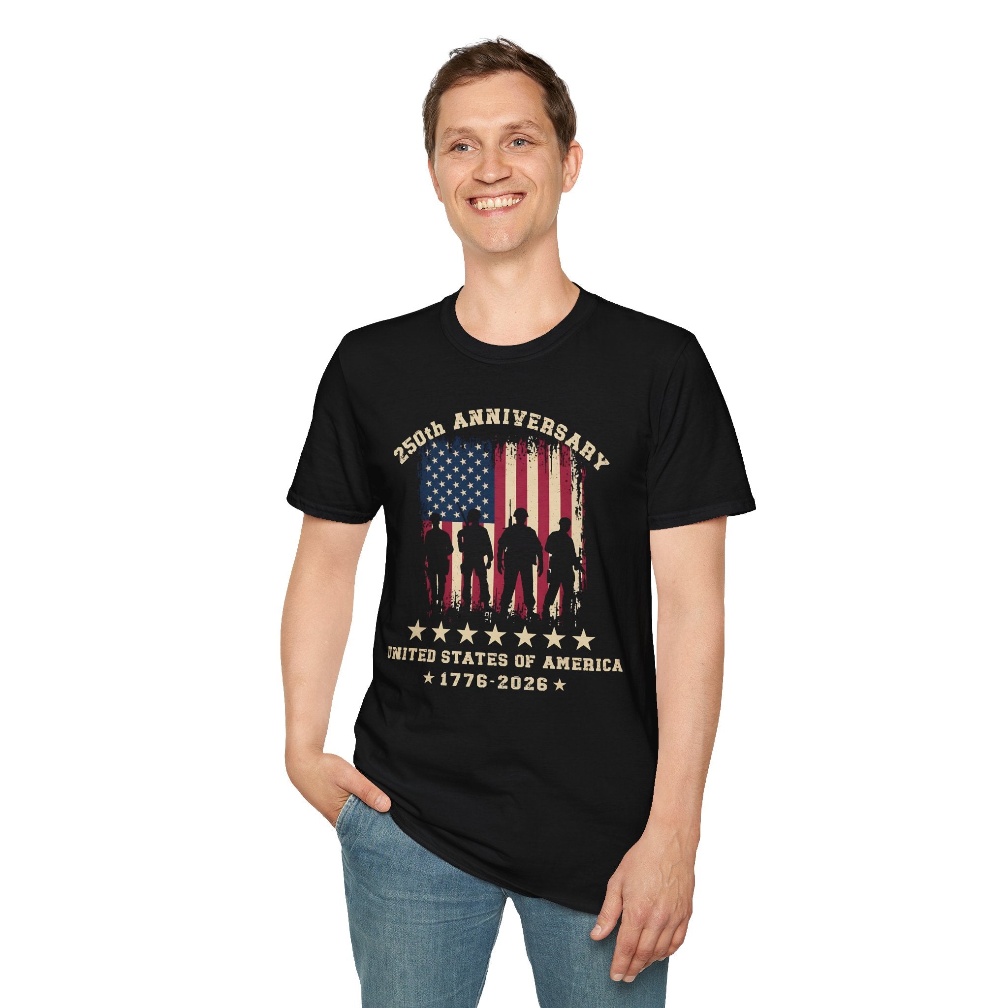 250th Anniversary Veterans Flag T-Shirt – United States of America Military Tribute