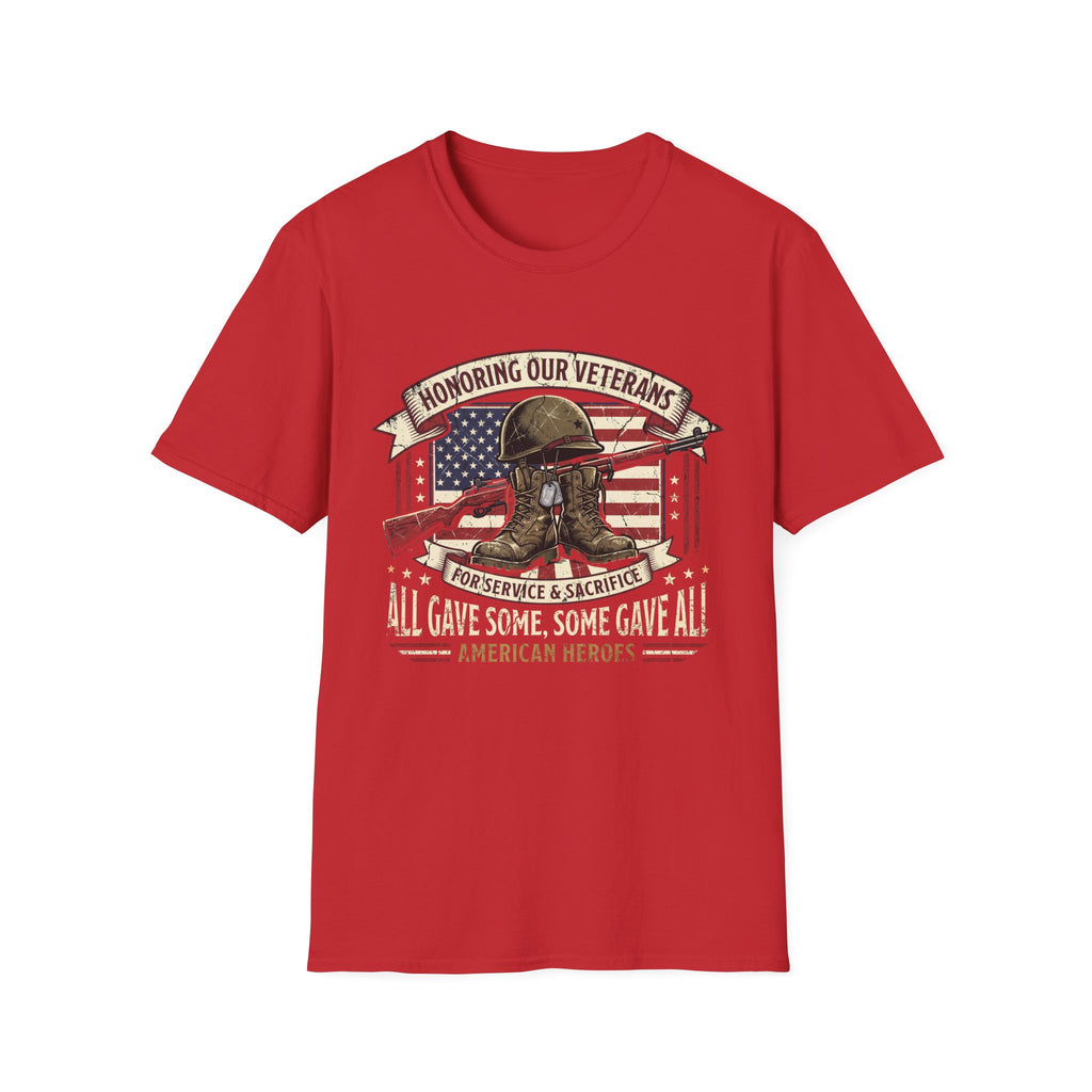 Veterans Tribute T-Shirt — "Honoring Our Veterans: For Service & Sacrifice"