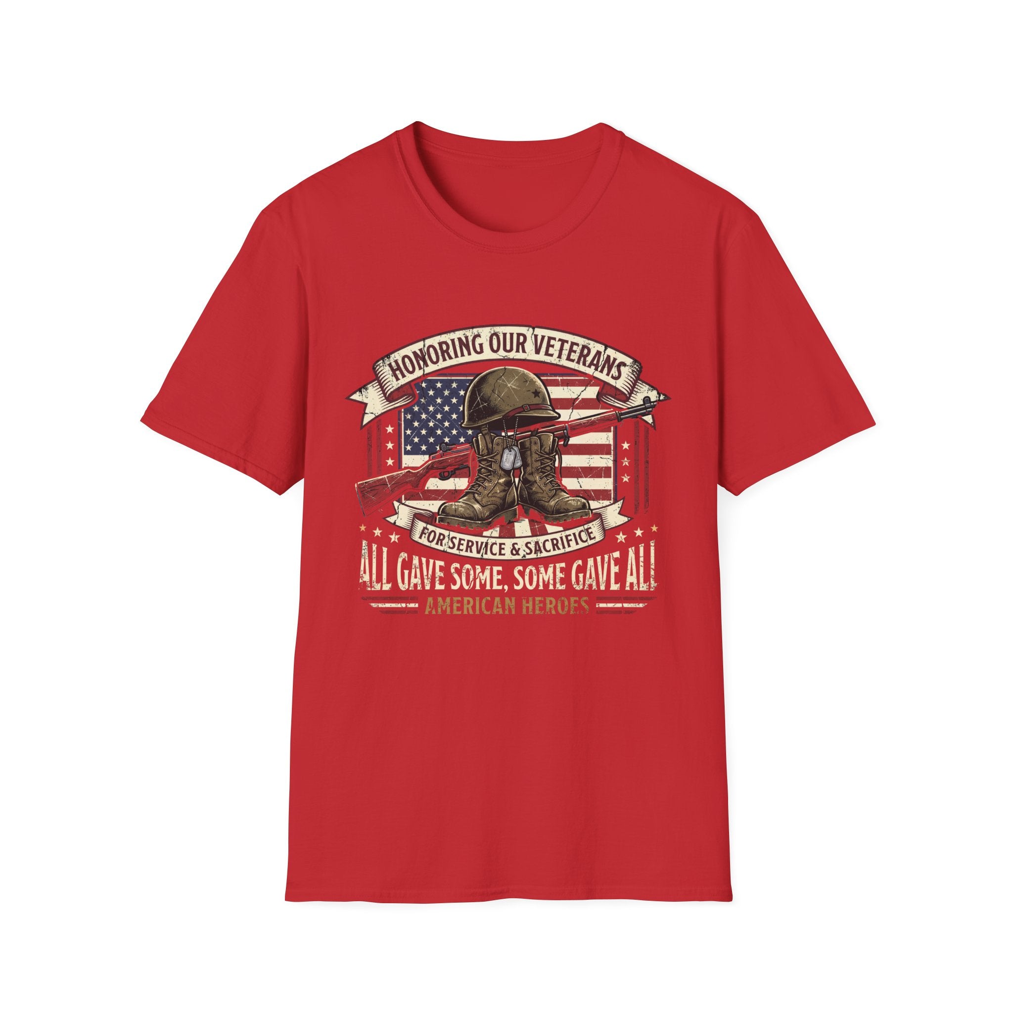 Veterans Tribute T-Shirt — "Honoring Our Veterans: For Service & Sacrifice"