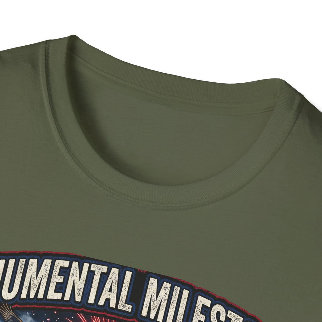 Mount Rushmore 250th Anniversary T-Shirt – "Monumental Milestone" Patriotic Fireworks Tee