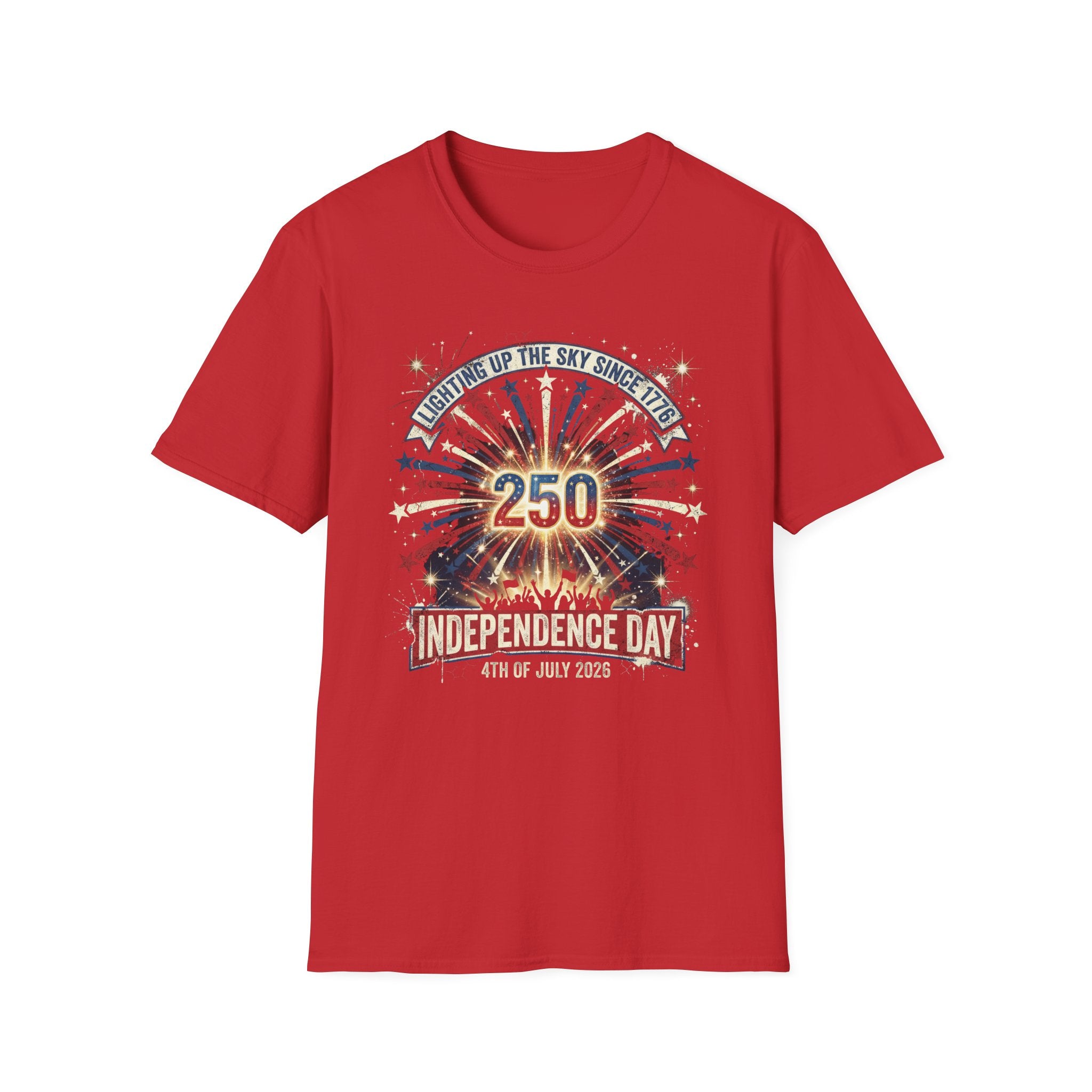 Independence Day 250th Celebration T-Shirt — "Lighting Up the Sky Since 1776" Patriotic Tee