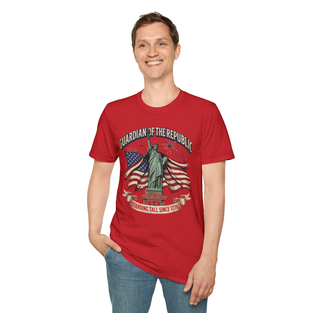 Statue of Liberty 'Guardian of the Republic' T-Shirt - American Flag Patriotic Tee