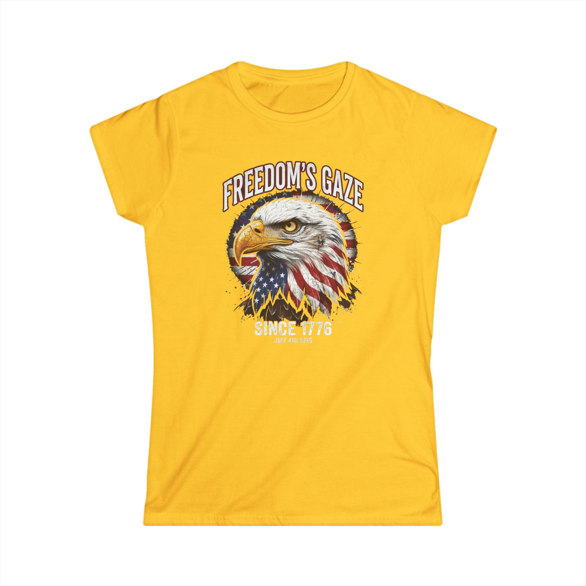 Freedom's Gaze Eagle Tee — Patriotic American Flag Bald Eagle T-Shirt (Since 1776)