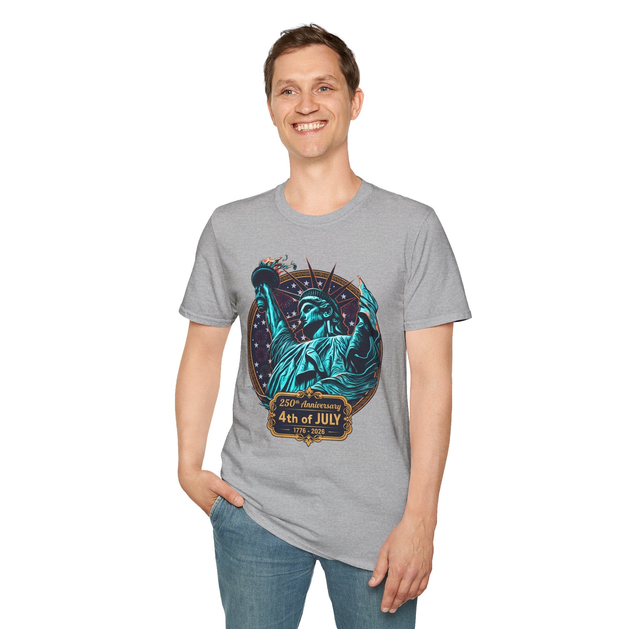 4th of July Statue of Liberty T-Shirt — 250th Anniversary Patriotic Tee