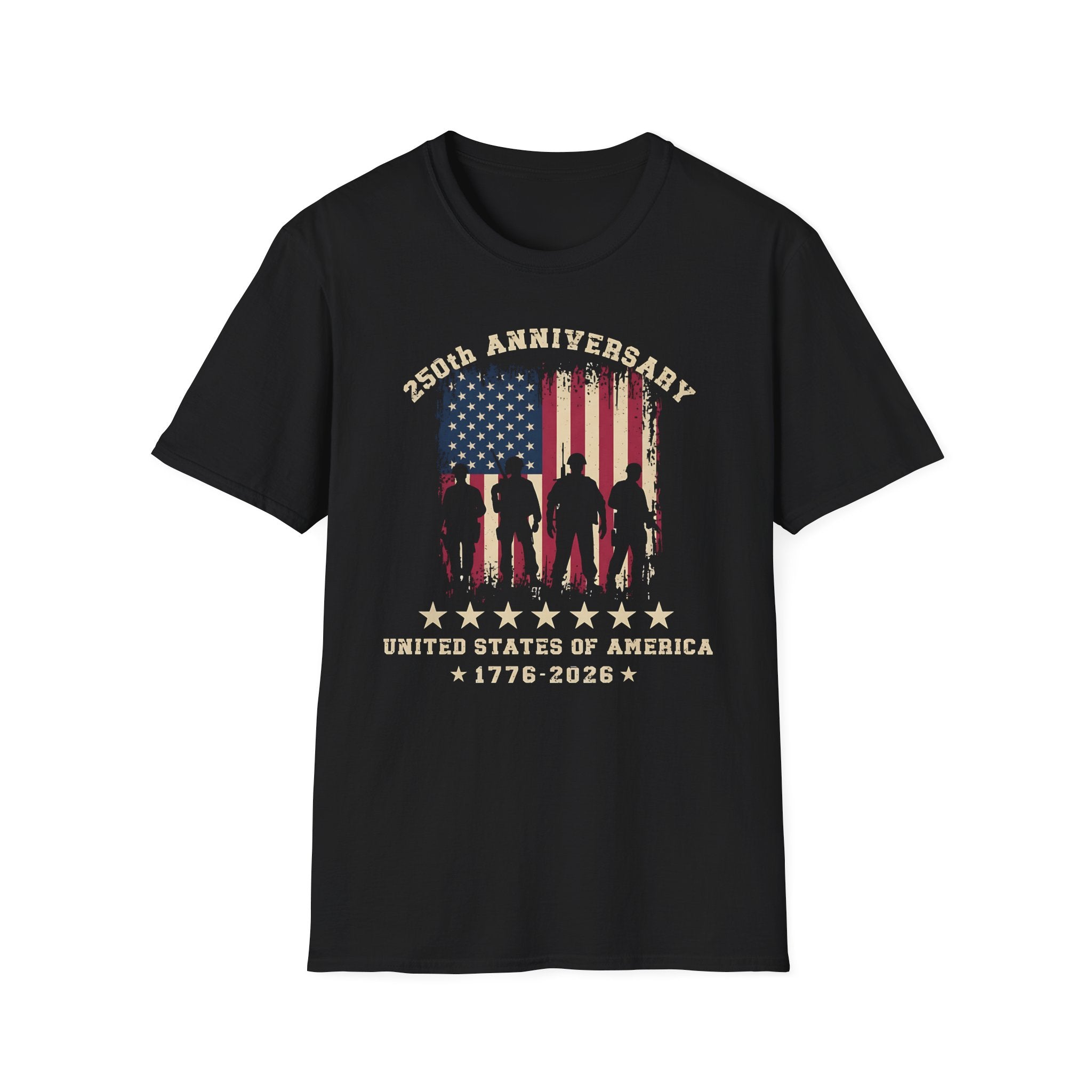 250th Anniversary Veterans Flag T-Shirt – United States of America Military Tribute