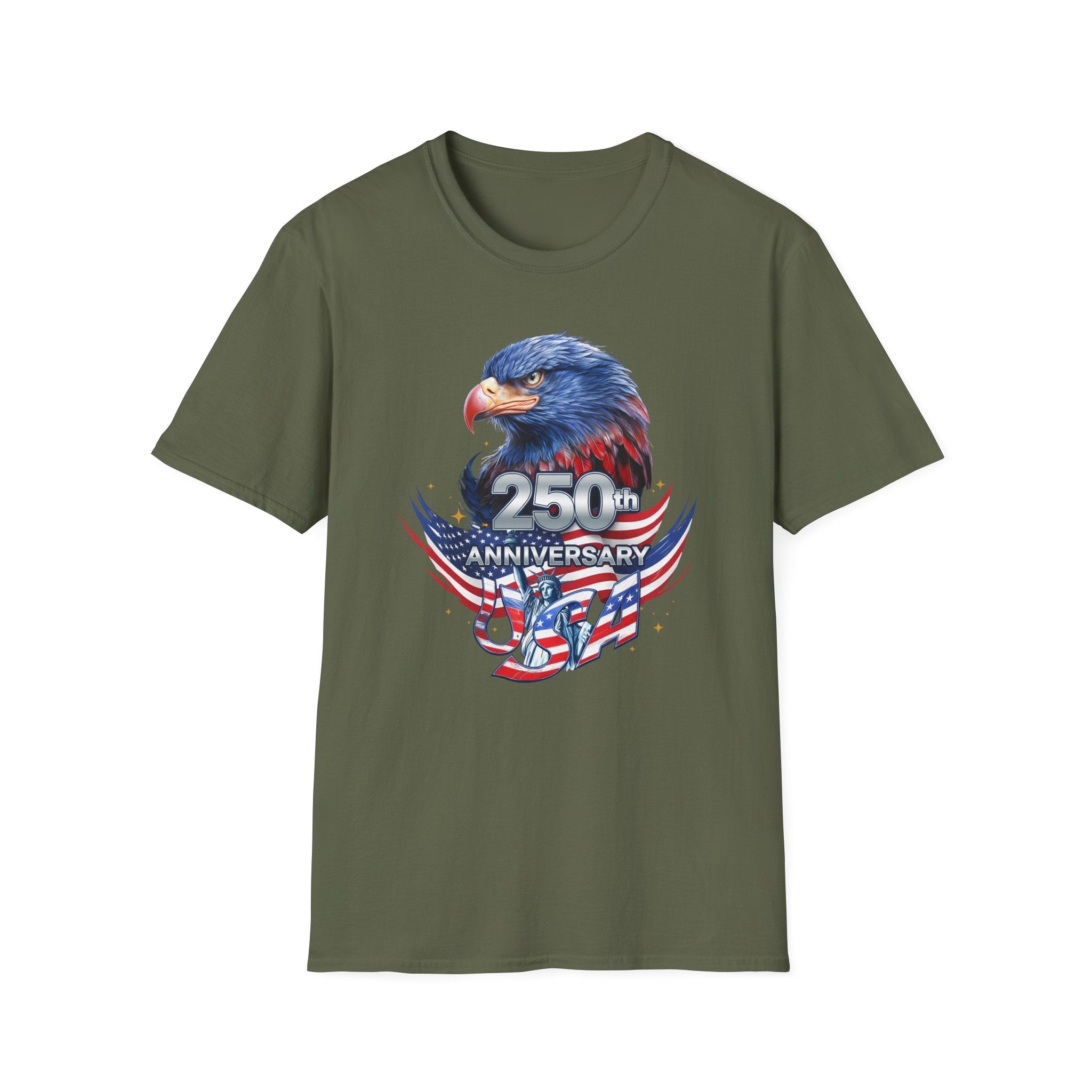 250th Anniversary USA Eagle T-Shirt — Patriotic American Flag Design