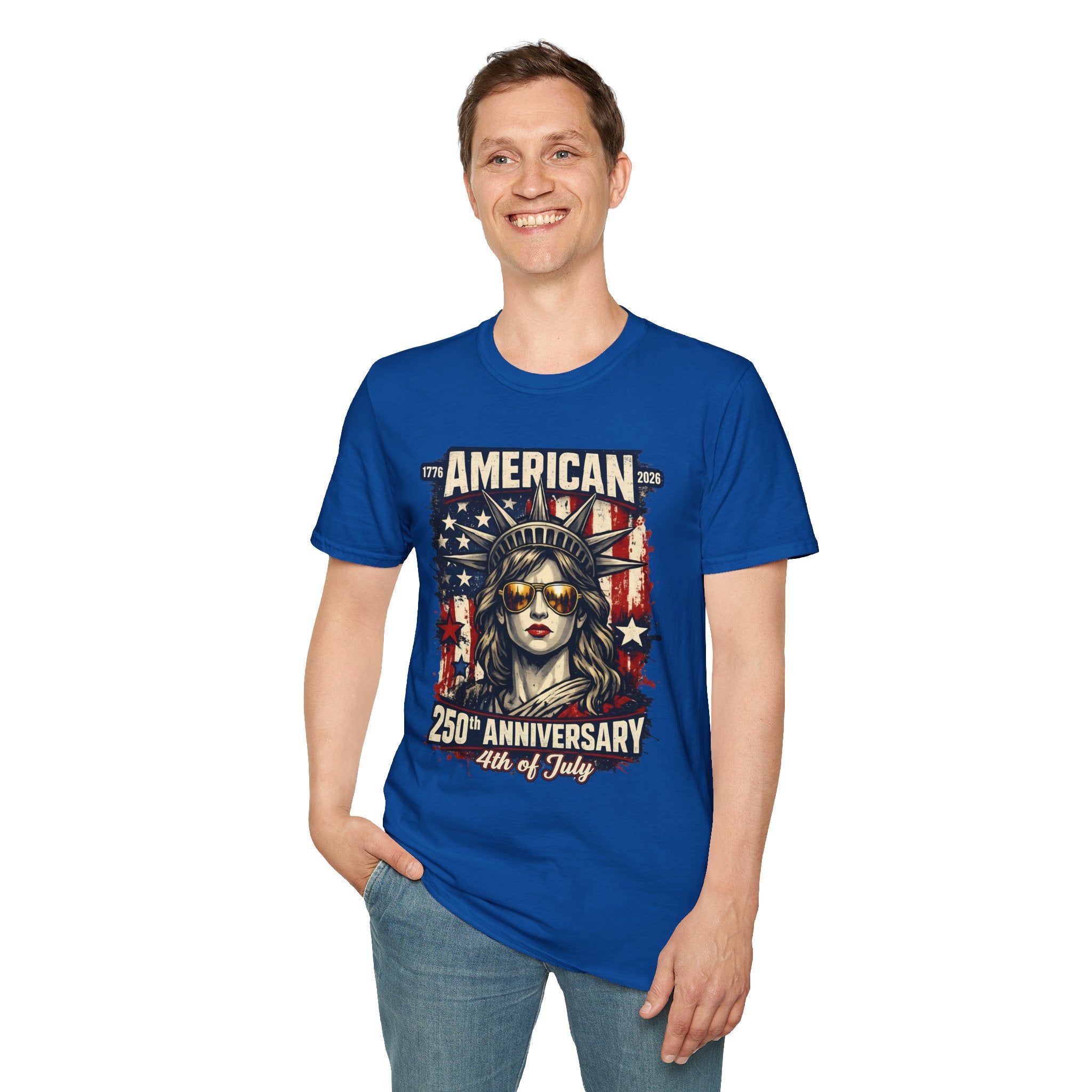 4th of July Statue of Liberty T-Shirt - 'American 250th Anniversary' Patriotic Tee