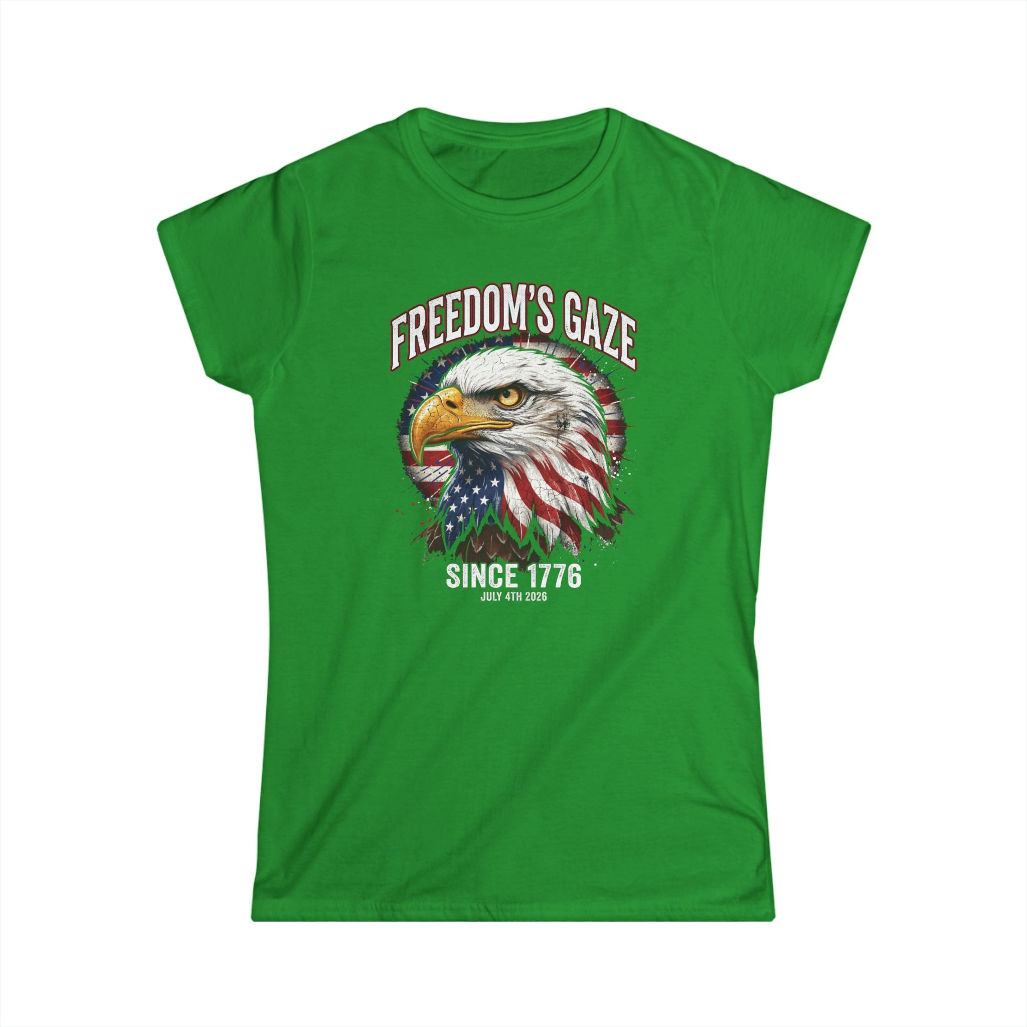 Freedom's Gaze Eagle Tee — Patriotic American Flag Bald Eagle T-Shirt (Since 1776)