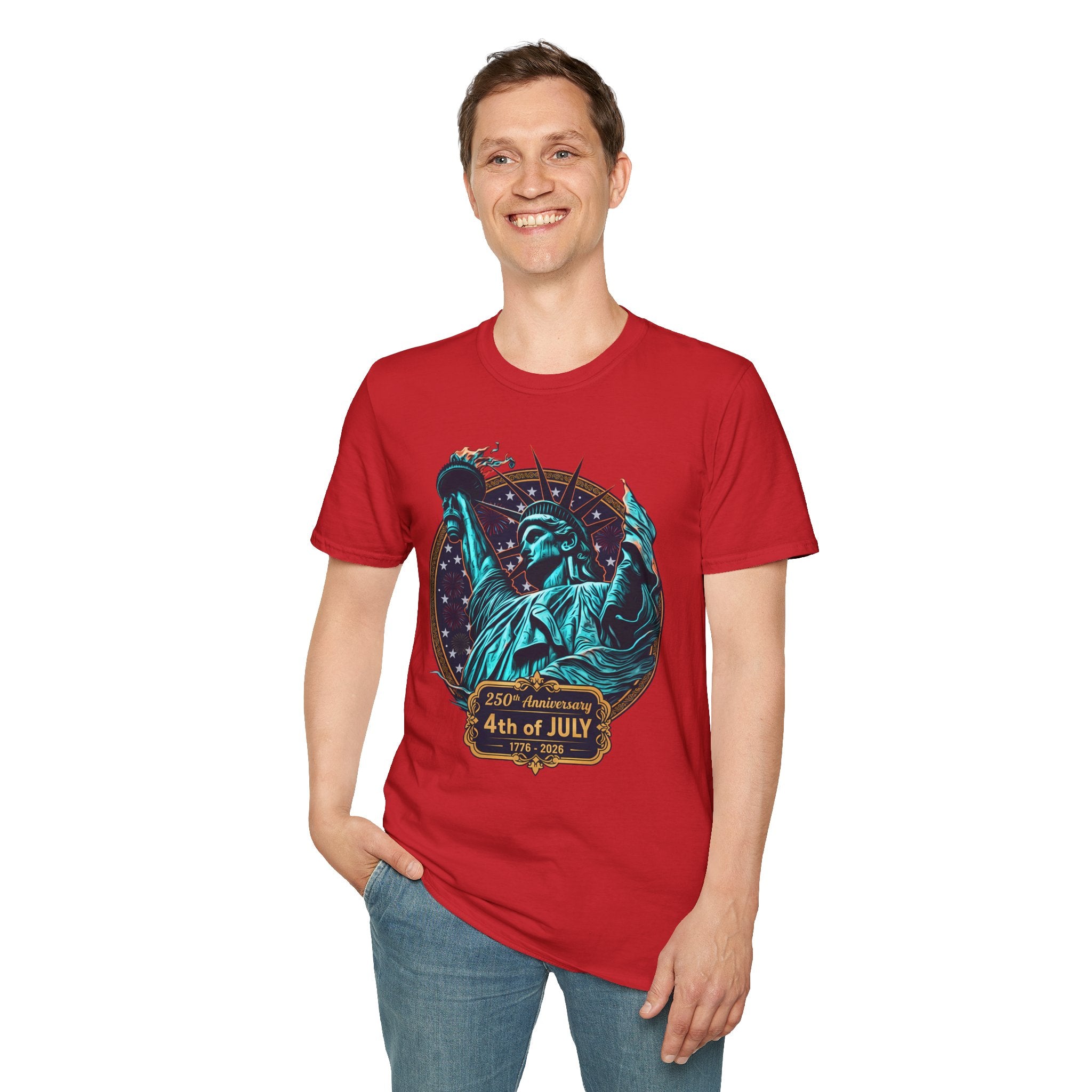 4th of July Statue of Liberty T-Shirt — 250th Anniversary Patriotic Tee